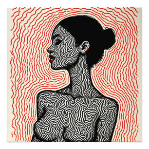 Labyrinth of Her Awakening – A Minimalist Portrait Photo Print