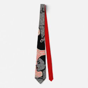 Labyrinth of Her Awakening – A Minimalist Portrait Tie