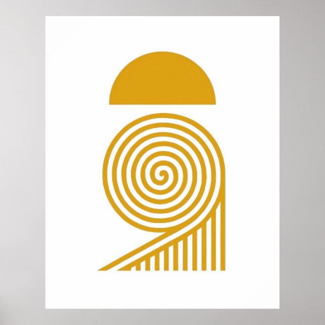 Labyrinth of Light – Sun and Golden Spiral Poster (Front)