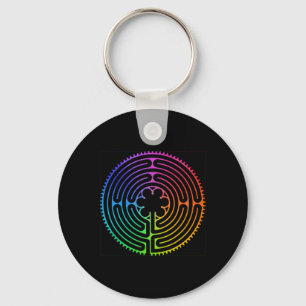 Labyrinth Rainbow Chartres Labyrinth Maze Yoga Des Key Ring