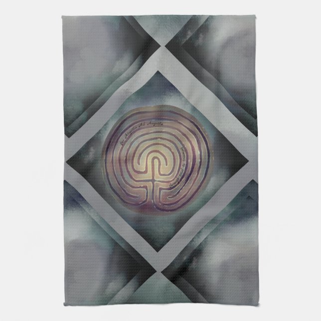 Labyrinth Symbol Tea Towel (Vertical)