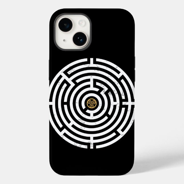 LABYRINTH TRISKELION TRIPLE CELTIC SPIRAL  Case-Mate iPhone CASE (Back)