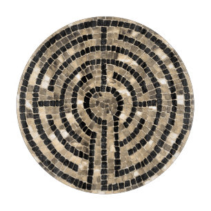 LABYRINTH V 12" Round Glass Cutting Board