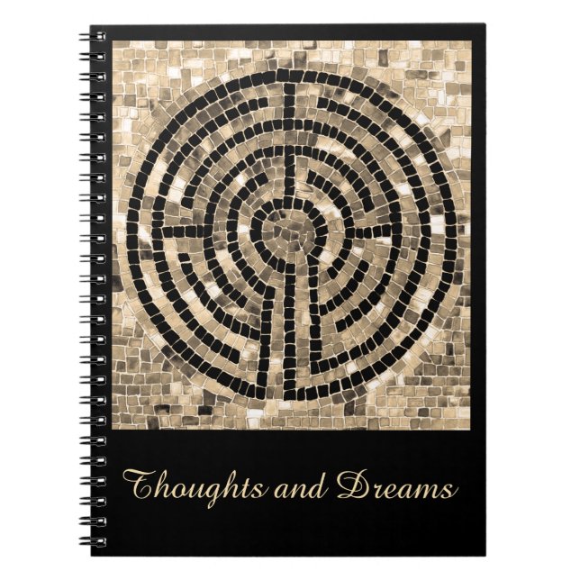 LABYRINTH V 6.5x8.75 Spiral Notebook + Text  (Front)
