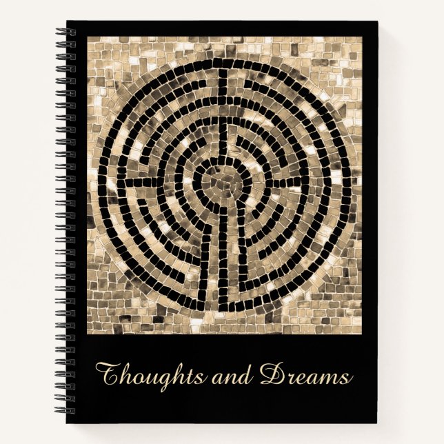 LABYRINTH V 8.5x11 Spiral Notebook + Text  (Front)