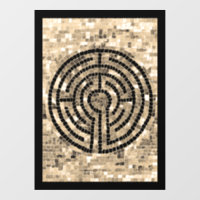 LABYRINTH V 8x11 Window Cling - Black