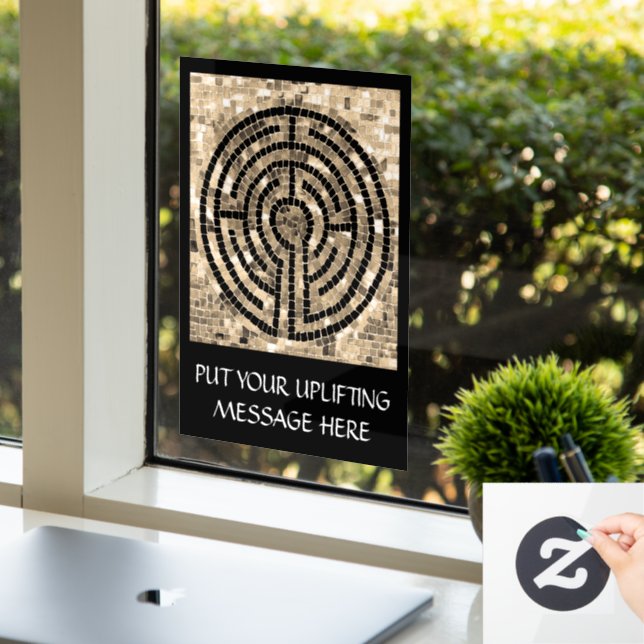 LABYRINTH V 8x11 Window Cling +Text - Black (Office)