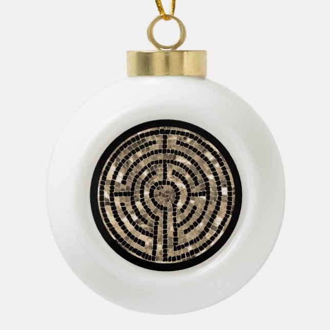 LABYRINTH V Ceramic Ball Ornament (Front)