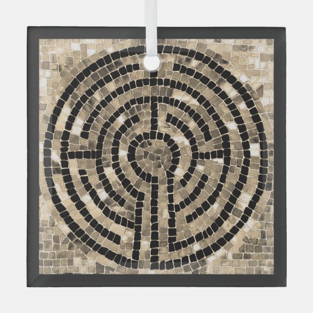 LABYRINTH V Glass Square Ornament (Front)