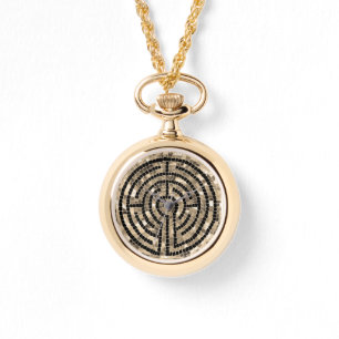 LABYRINTH V Gold Necklace Watch
