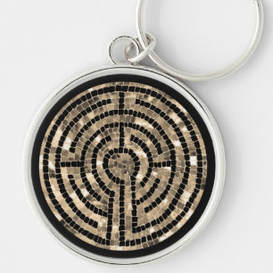 LABYRINTH V Premium Round Keychain
