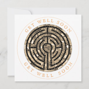 LABYRINTH V Square Flat Get Well Card