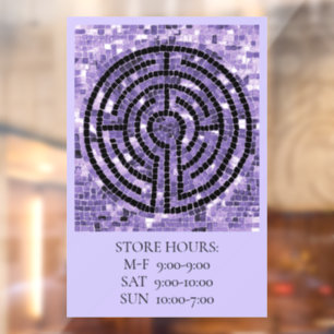 LABYRINTH VI 12x18 Window Cling +Text - Amethyst