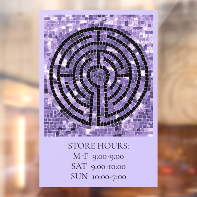 LABYRINTH VI 12x18 Window Cling +Text - Amethyst (Sheet 2)