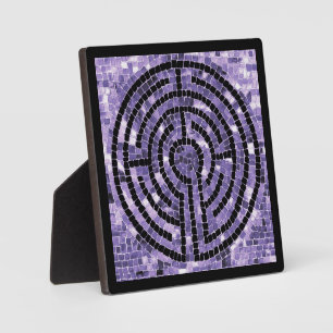 LABYRINTH VI 5.25 Square Plaque with Easel - Black