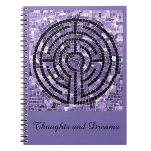 LABYRINTH VI 6.5x8.75 Spiral Notebook + Text Grape