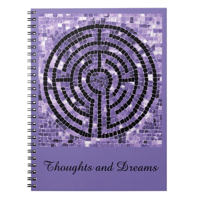 LABYRINTH VI 6.5x8.75 Spiral Notebook + Text Grape (Front)