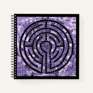 LABYRINTH VI 8.5x8.5 Spiral Notebook - Black