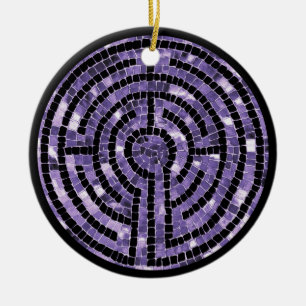 LABYRINTH VI Ceramic Circle Ornament