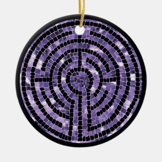 LABYRINTH VI Ceramic Circle Ornament (Front)