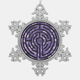 LABYRINTH VI Pewter Snowflake Ornament