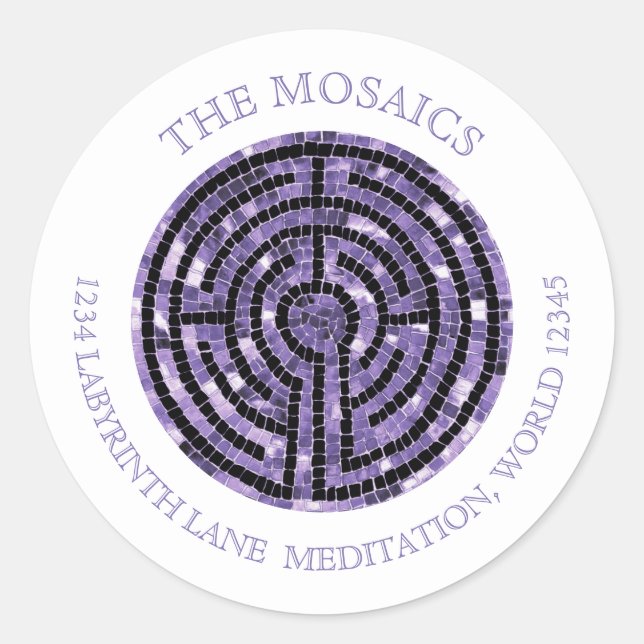 LABYRINTH VI Small Address Envelope Seals - White (Front)