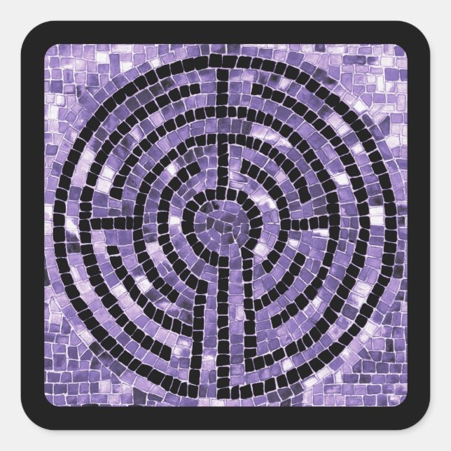 LABYRINTH VI Small Square Stickers - Black (Front)