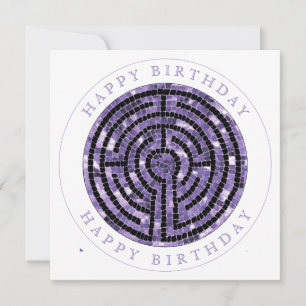 LABYRINTH VI Square Flat Birthday Card