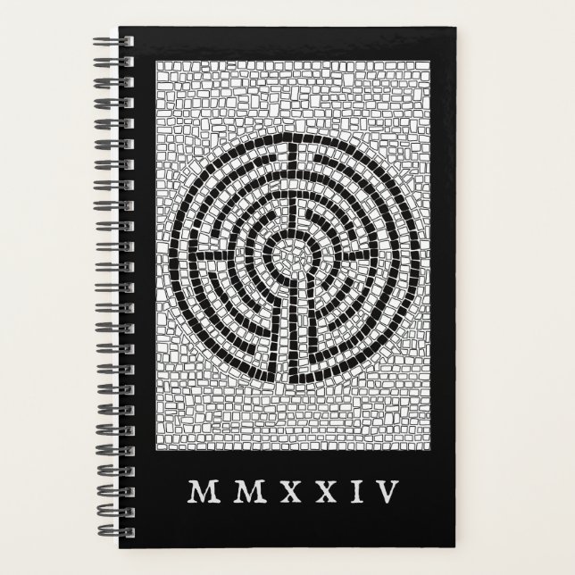 LABYRINTH VII 5.5x8.5 Planner + Text / Black (Front)
