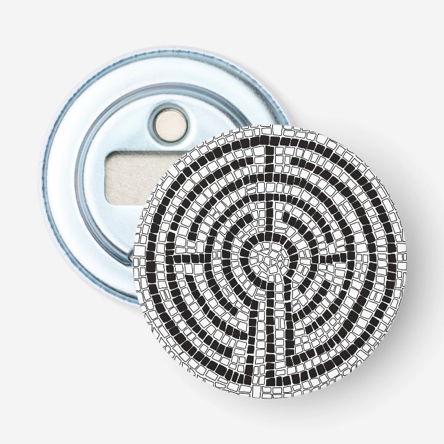 LABYRINTH VII Button Bottle Opener (Front)