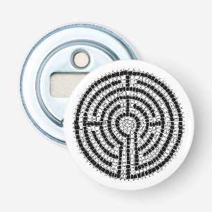 LABYRINTH VII Button Bottle Opener - White