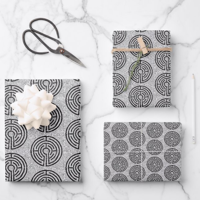 LABYRINTH VII Flat Sheet Wrapping Paper  (Front)