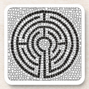 LABYRINTH VII Hard Plastic Coasters - White