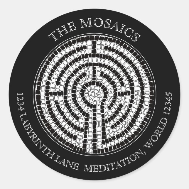 LABYRINTH VII Large Address Envelope Seals - Black (Front)