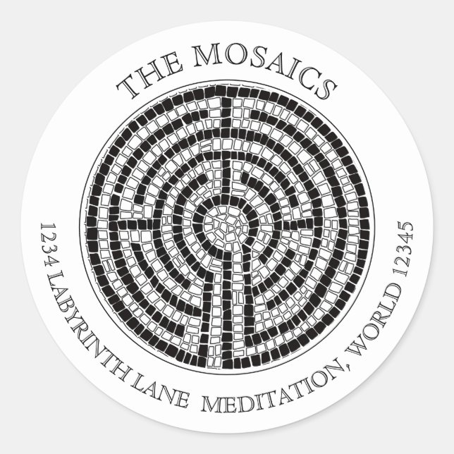 LABYRINTH VII Large Address Envelope Seals - White (Front)