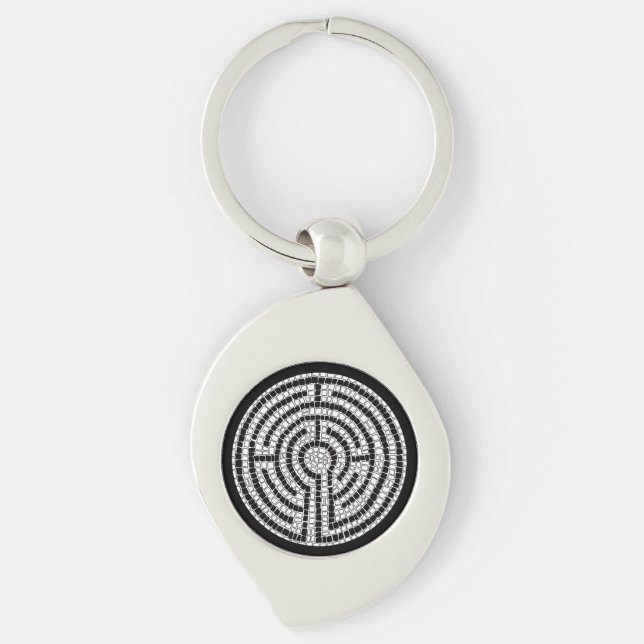 LABYRINTH VII Metal Swirl Keychain (Front)