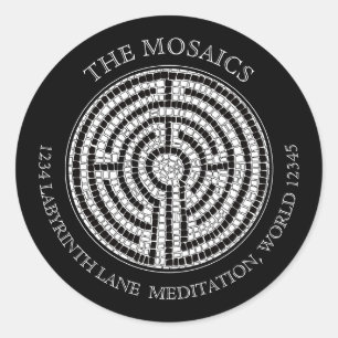 LABYRINTH VII Small Address Envelope Seals - Black