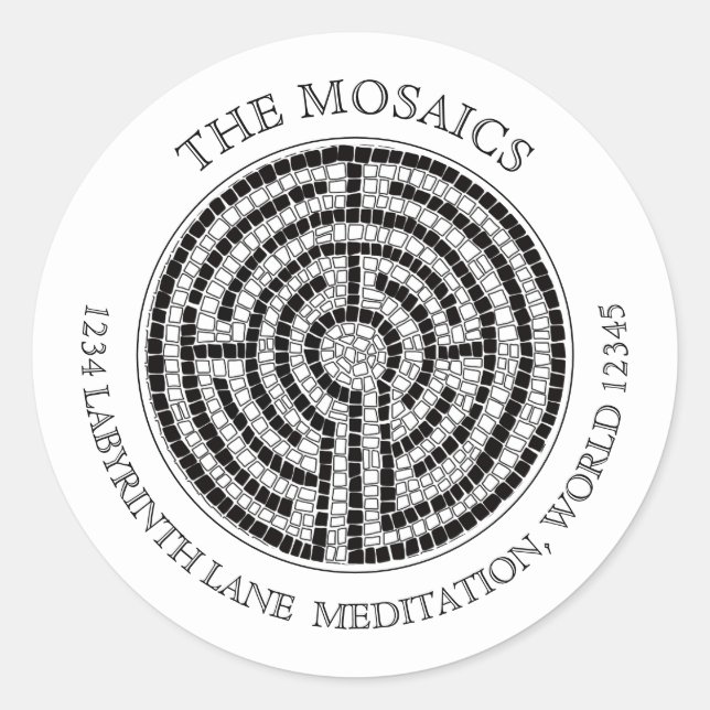 LABYRINTH VII Small Address Envelope Seals - White (Front)