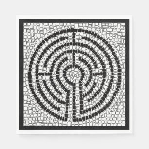 LABYRINTH VII Standard Lunch Paper Napkin - Black