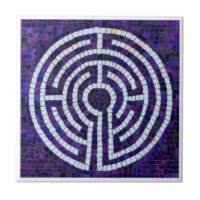 LABYRINTH VIII 4.25x4.25 Ceramic Tile - White (Front)