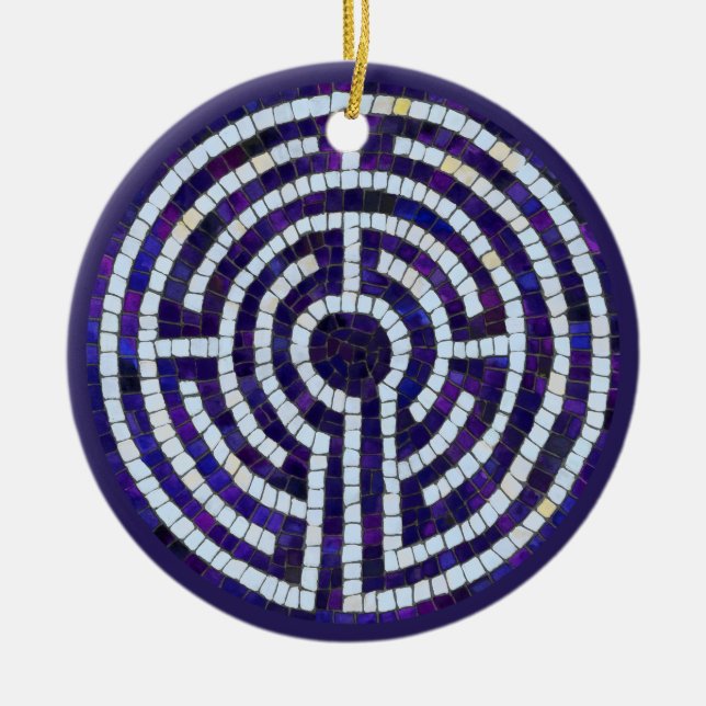 LABYRINTH VIII Ceramic Circle Ornament (Front)