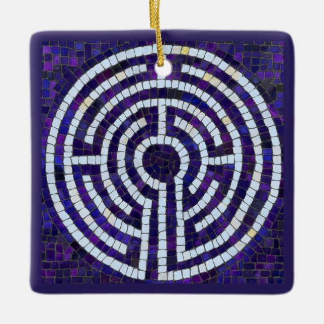 LABYRINTH VIII Ceramic Square Ornament (Front)