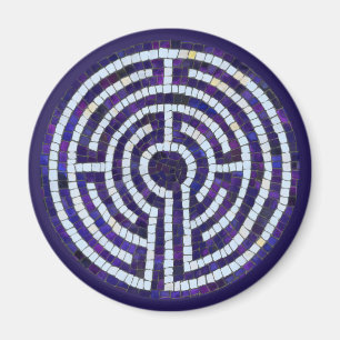 LABYRINTH VIII Round Magnet - Violet