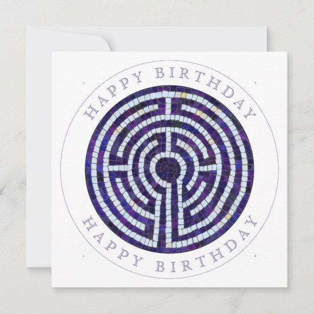 LABYRINTH VIII Square Flat Birthday Card (Front)