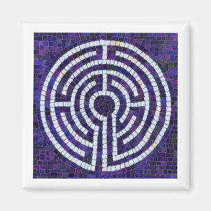 LABYRINTH VIII Square Magnet - White