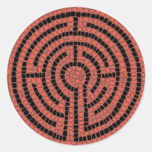 LABYRINTH XII Large Round Stickers
