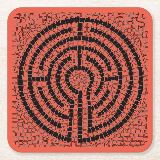 LABYRINTH XII Square Paper Coasters (Front)