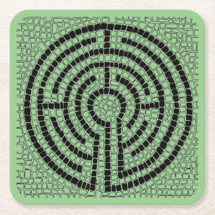 LABYRINTH XIV Square Paper Coasters