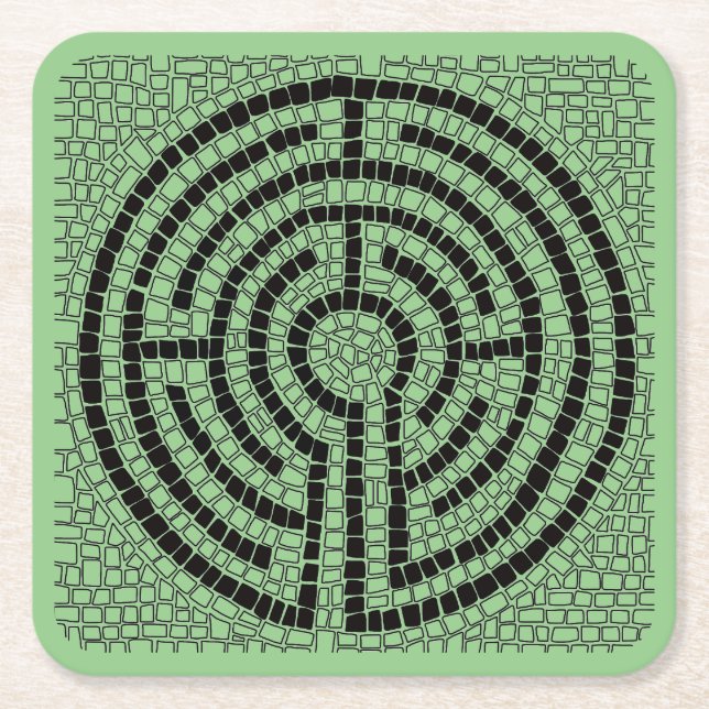 LABYRINTH XIV Square Paper Coasters (Front)