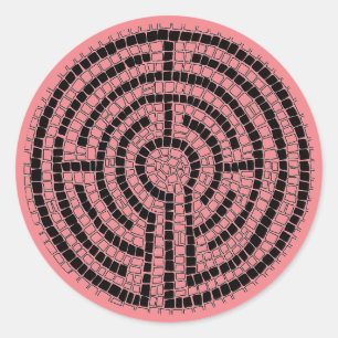 LABYRINTH XVI Large Round Stickers